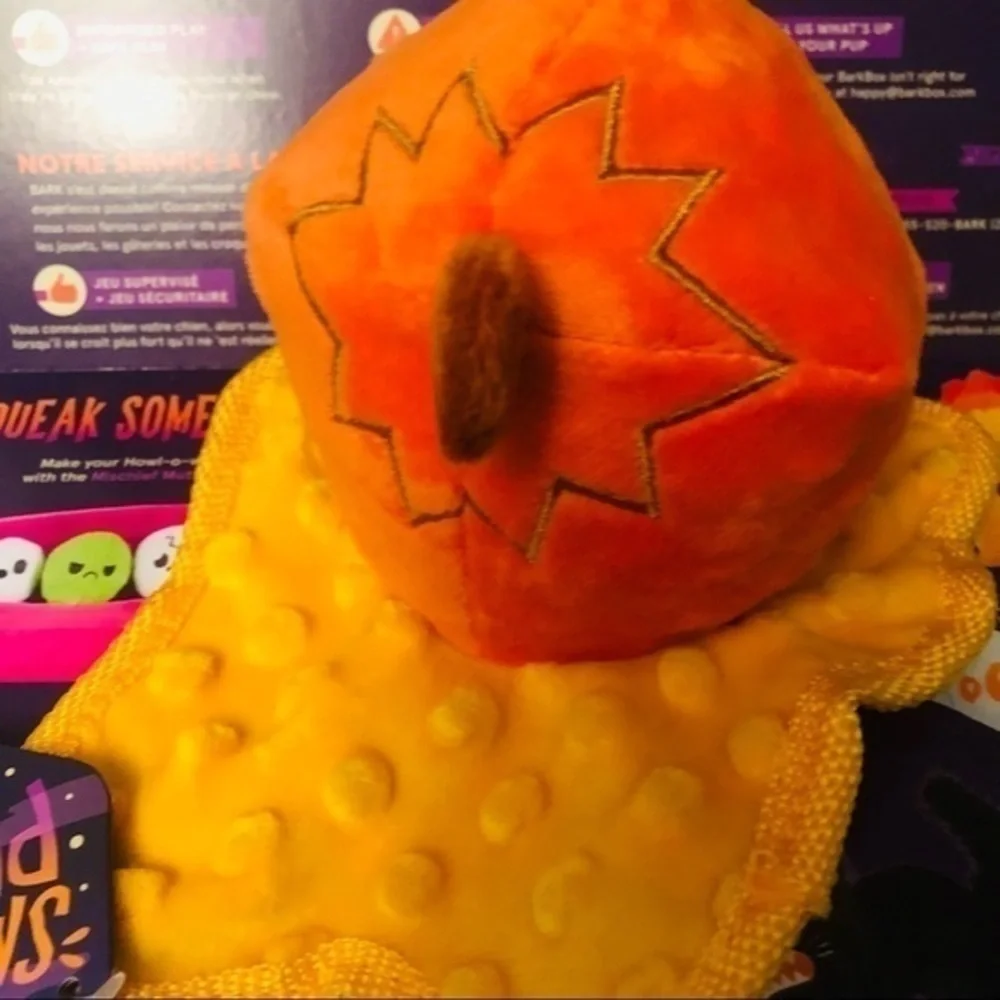 BarkBox Smashing Pumpkin Dog Toy Halloween Plush NWT